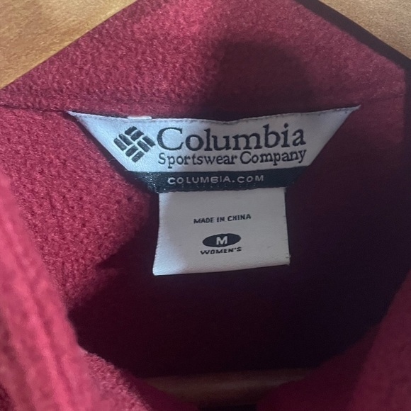 Columbia Red Full Zip Fleece Vest Sz Medium - Picture 3 of 5